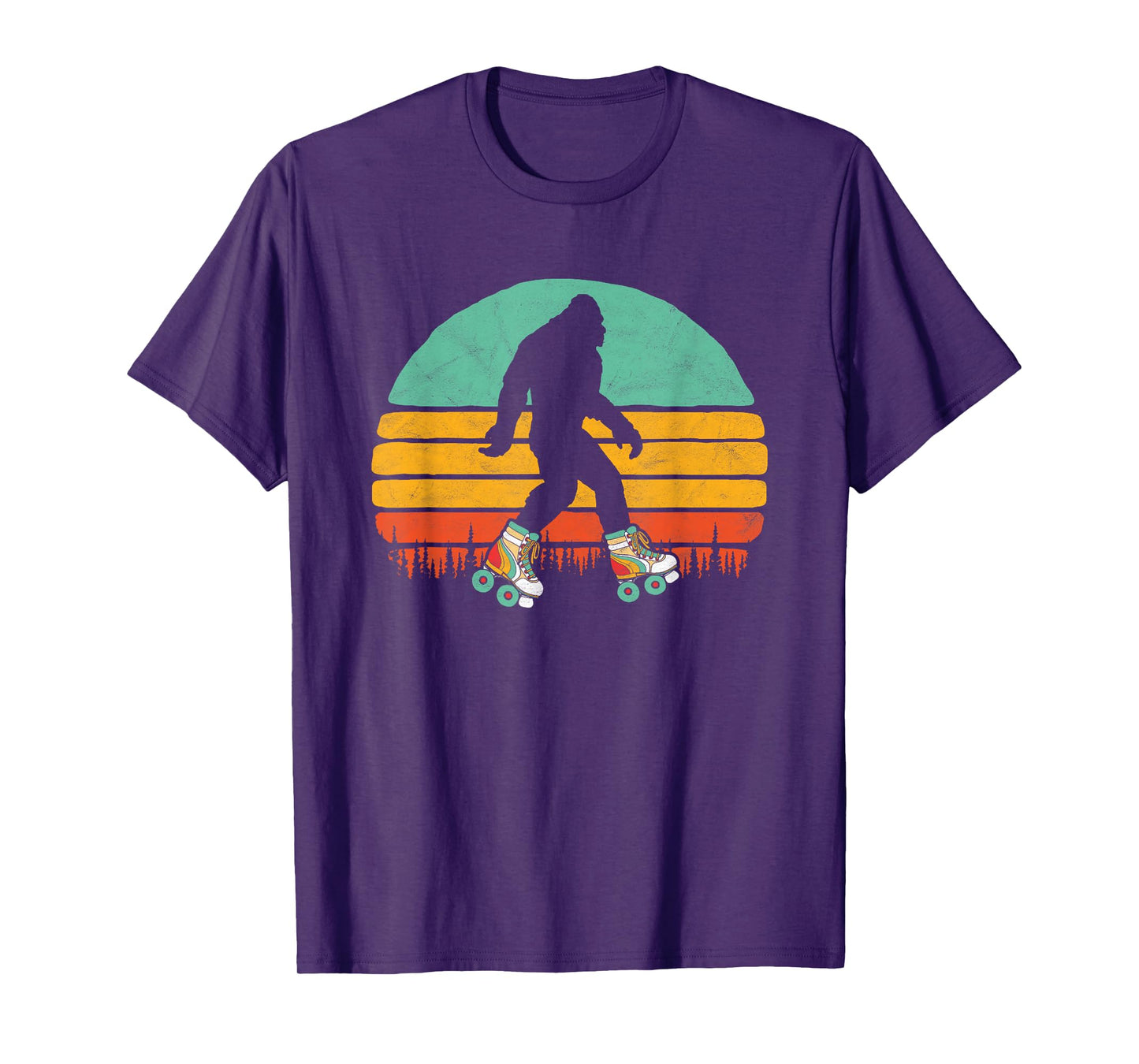 Retro Bigfoot Roller Skating Sasquatch 80s Skater Graphic T-Shirt