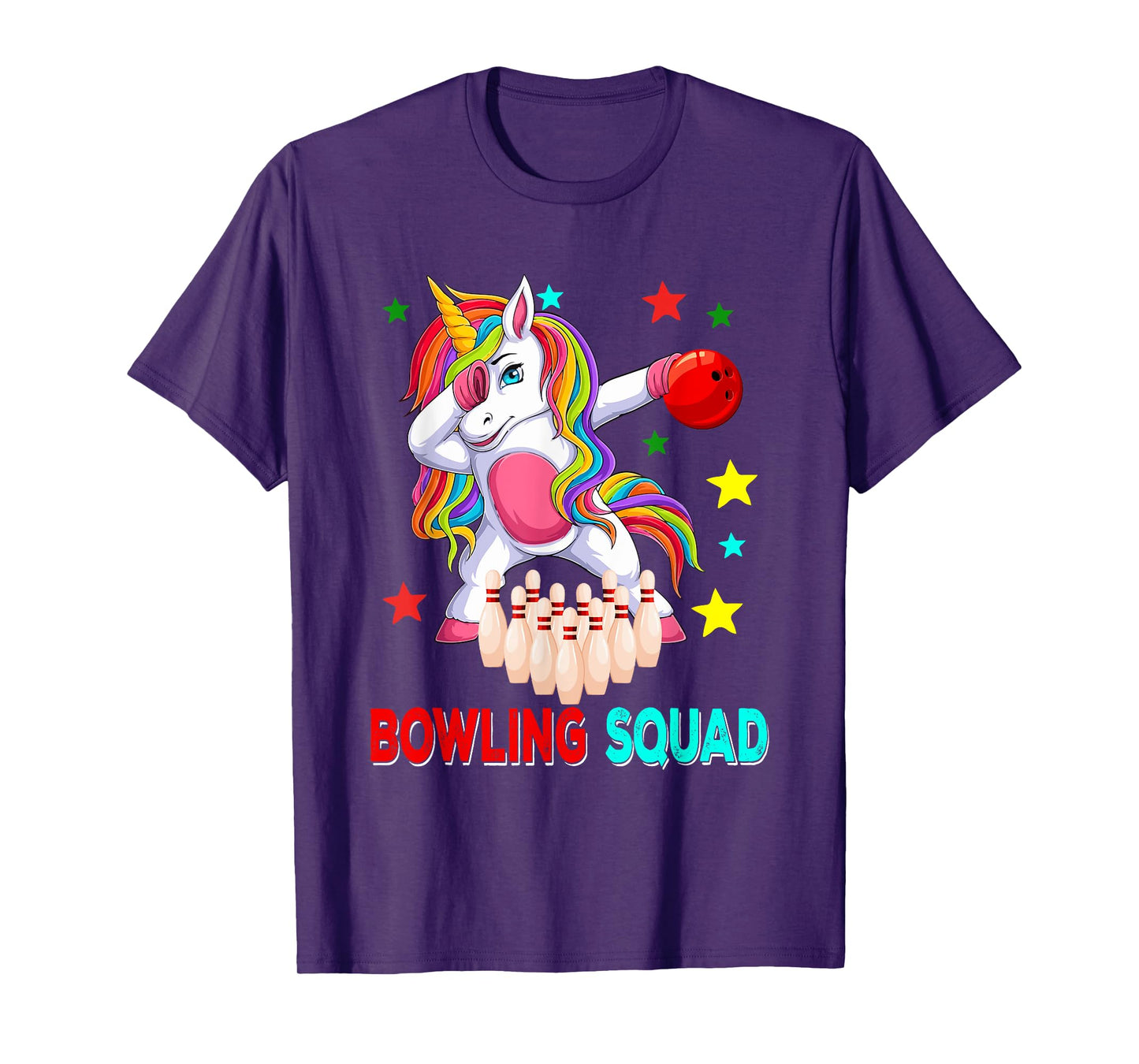 Bowling Squad Dabbing Unicorn Player Team Costume Kids T-Shirt