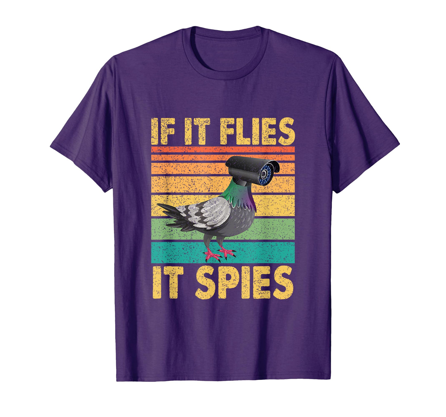 Vintage Pigeon Bird Halloween If It Flies It Spies T-Shirt