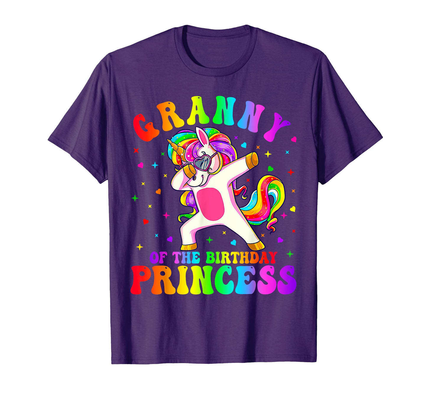 Granny of the Birthday Princess Girl Dabbing Unicorn Funny T-Shirt
