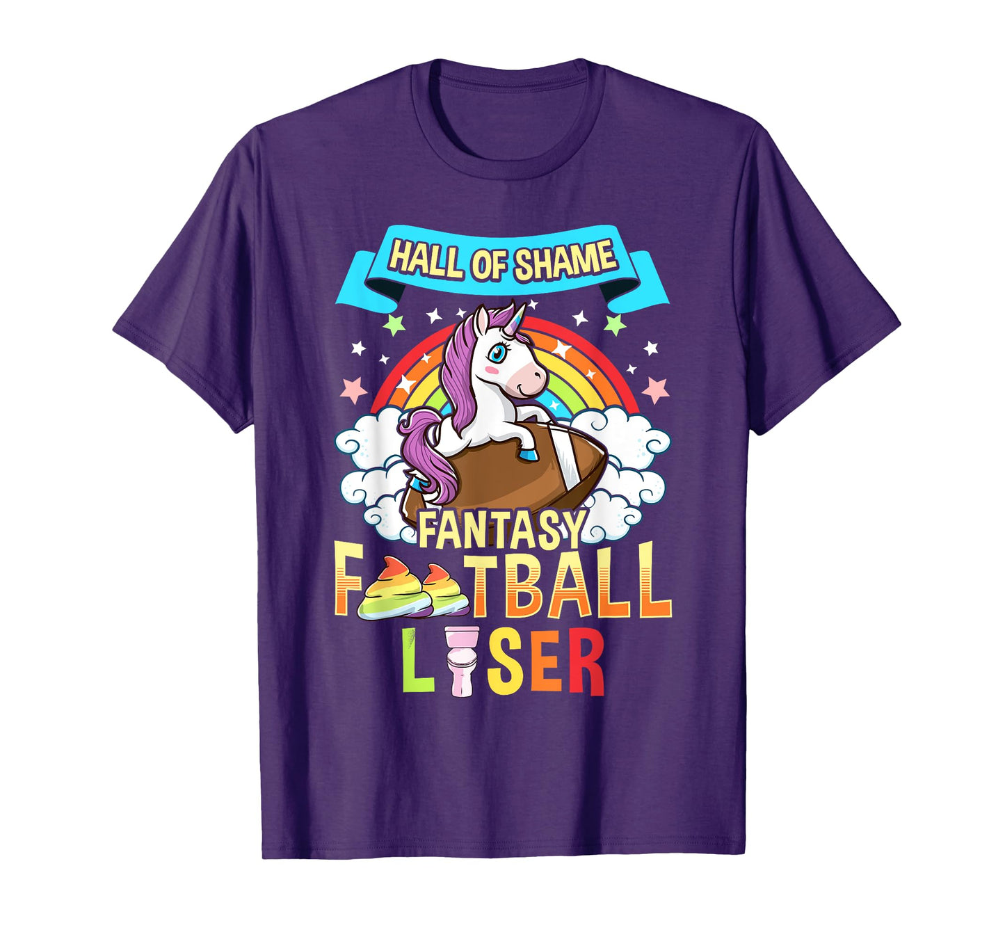 Fantasy Football Loser Last Place Funny Draft Party Unicorn T-Shirt