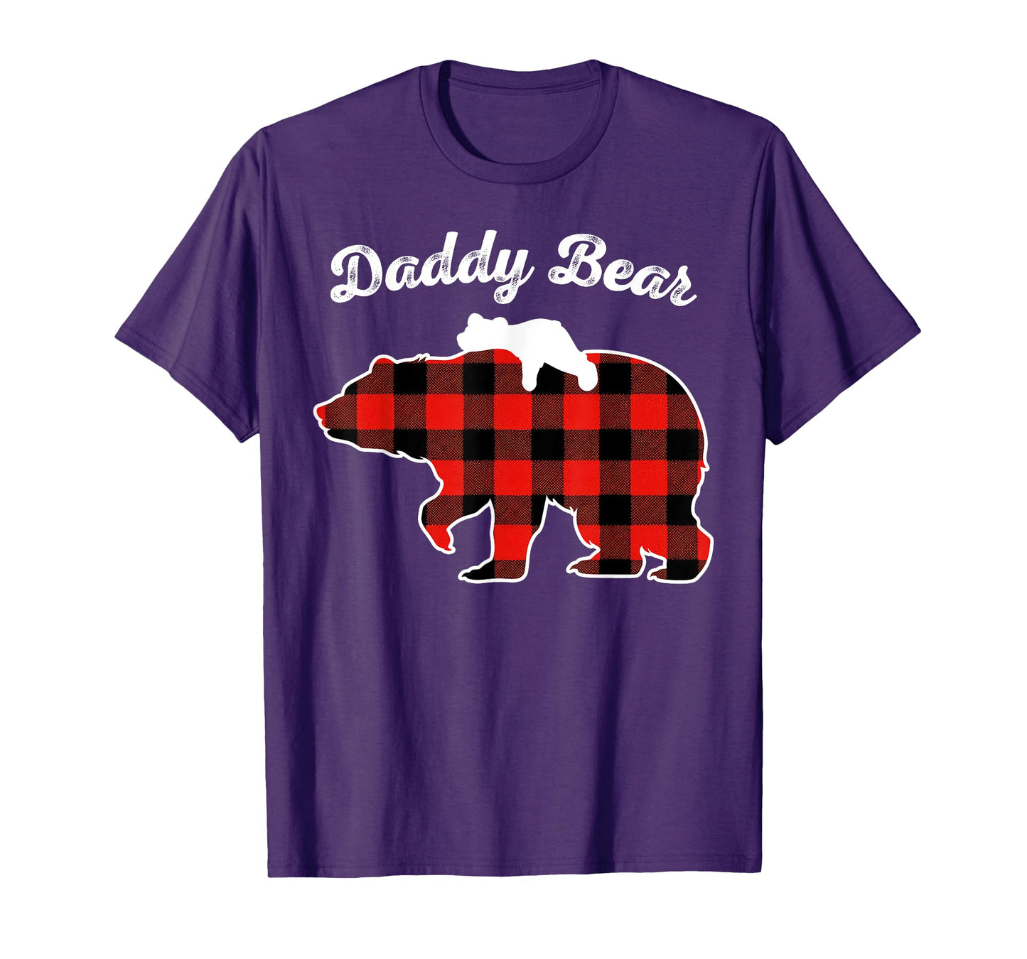 Daddy Bear Flannel Red Plaid Pajama Family Matching XMAS T-Shirt