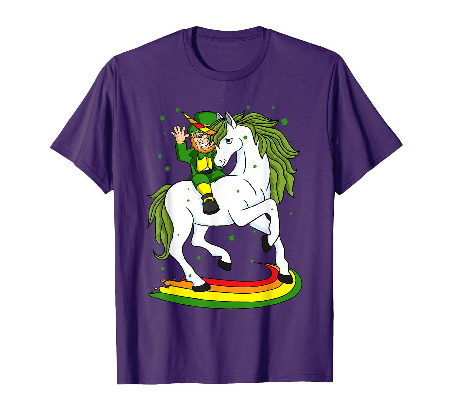 Leprechaun Riding A Magical St Patrick's Day Unicorn Gift T-Shirt
