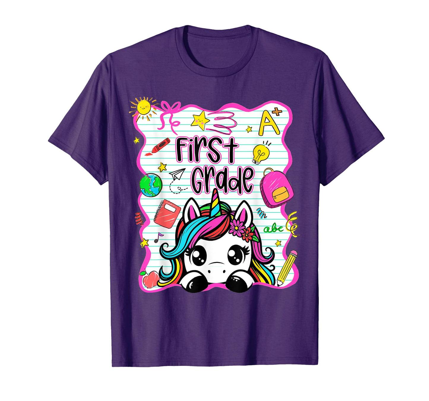 1st Grade Unicorn Back to School First Grade Team Girls Kids T-Shirt