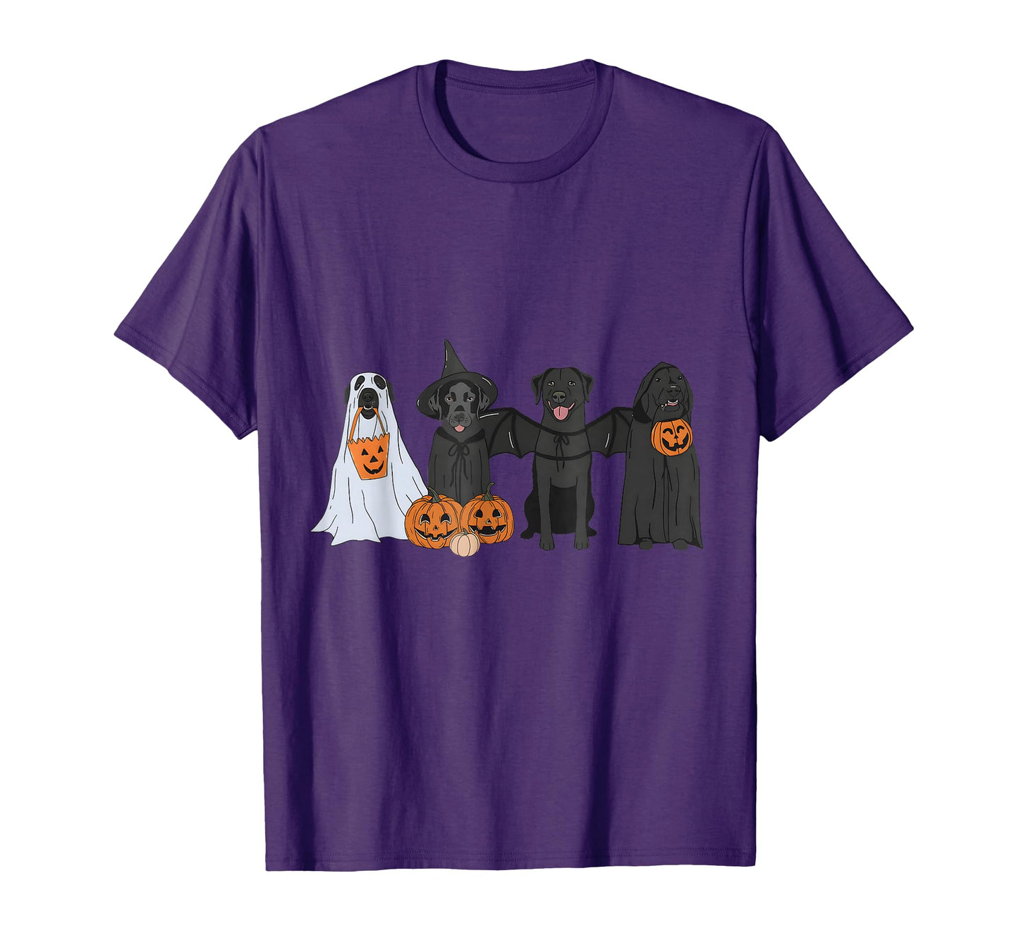 Black Labrador Halloween Ghost pumpkin T-Shirt