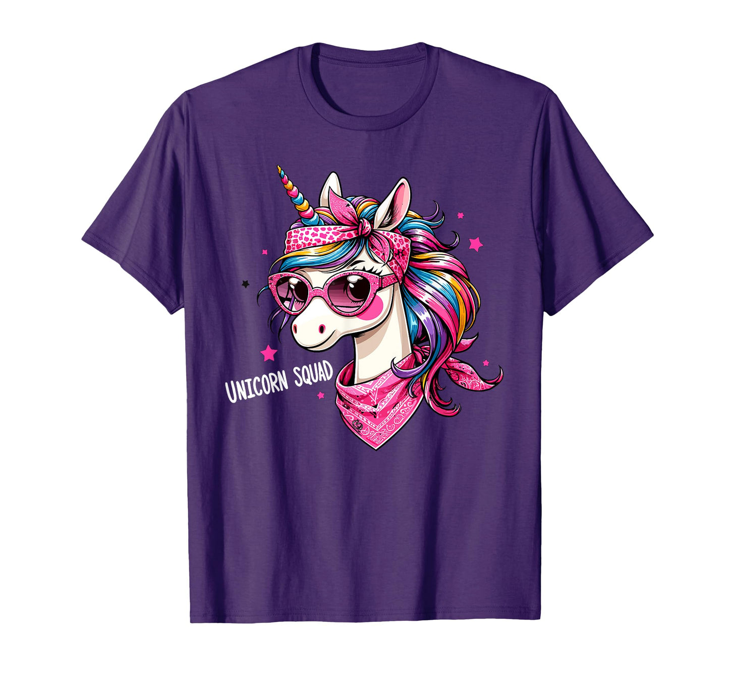 Unicorn Squad - Graceful Unicorn with leopard Bandana T-Shirt