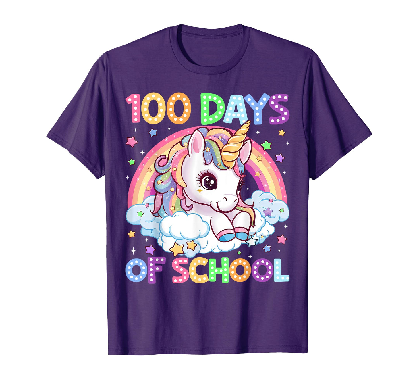 100 Days Of School Unicorn 100th Day Of School Teacher Kids T-Shirt