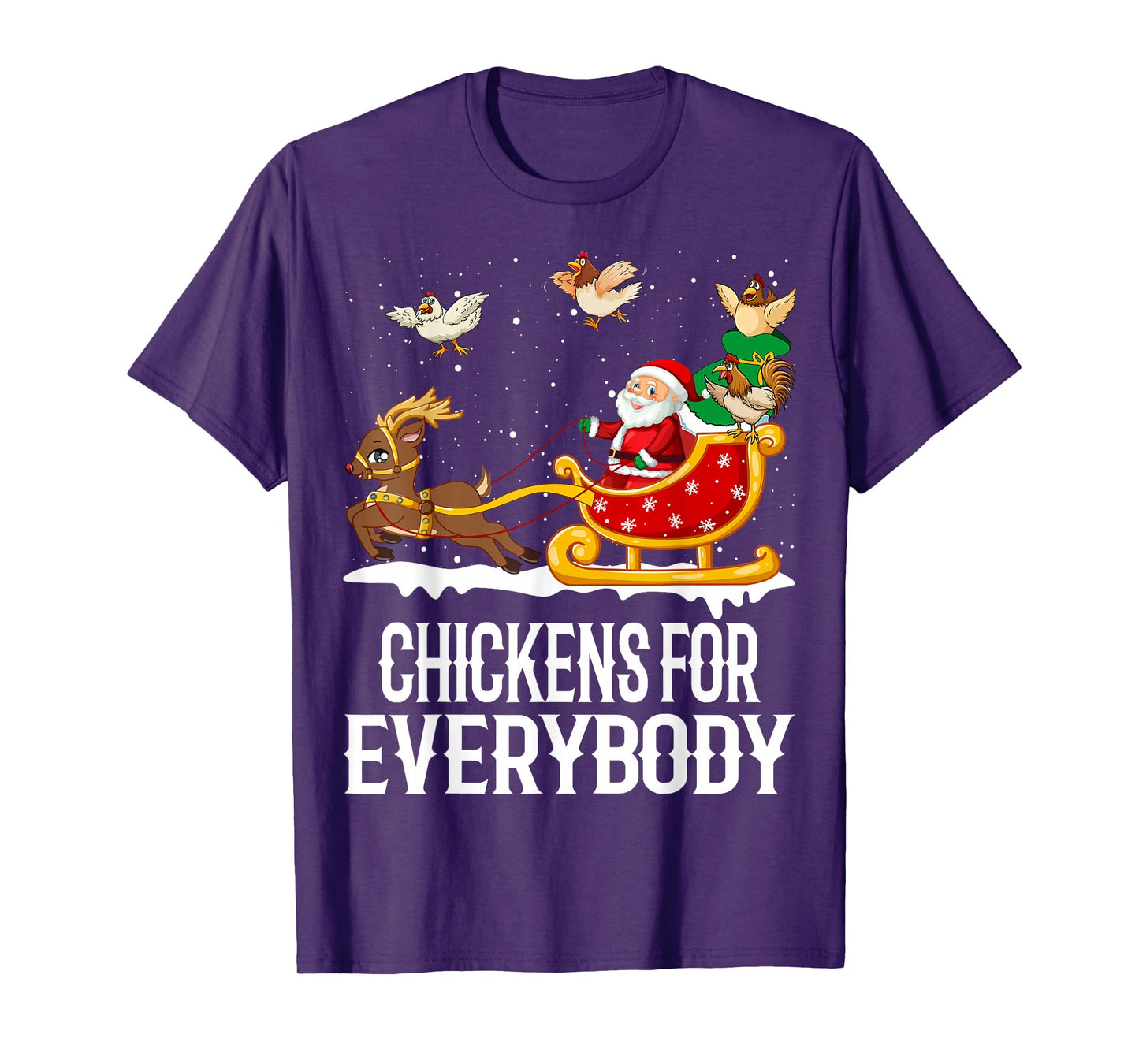 Chickens For Everybody Funny Christmas Chickens Women Santa T-Shirt
