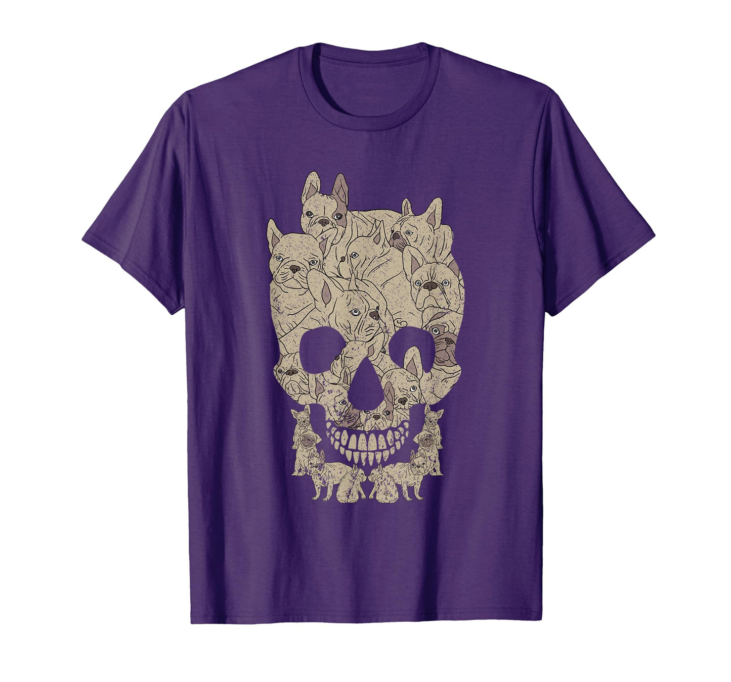 French Bulldog Skull Halloween Skeleton Frenchie Dog Men Women Kids T-Shirt
