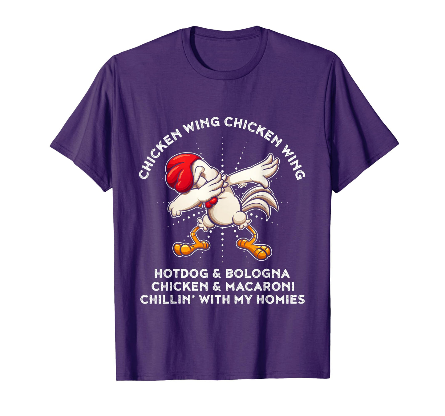 Funny Chicken Wing Song Lyric Hot Dog Bologna Macaroni Kids T-Shirt