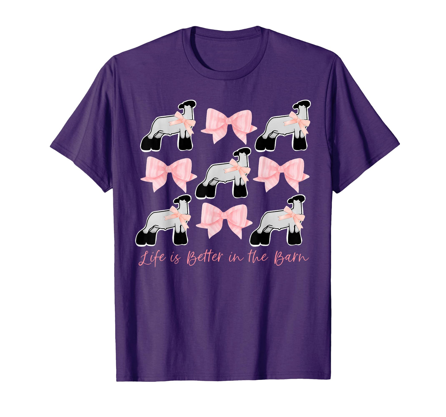Coquette Bow Show Lamb Breeder Stock Show Mom Livestock T-Shirt