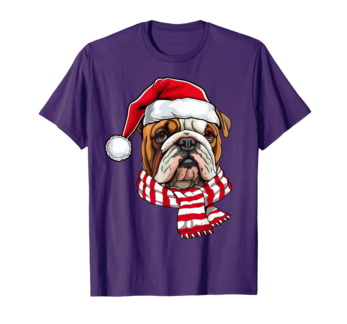Santa English Bulldog Christmas Dog Lover Men Women Kids T-Shirt