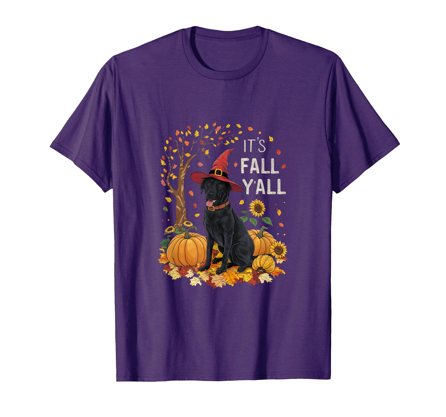 It's Fall Y'all Labrador Black Lab Halloween Thanksgiving T-Shirt
