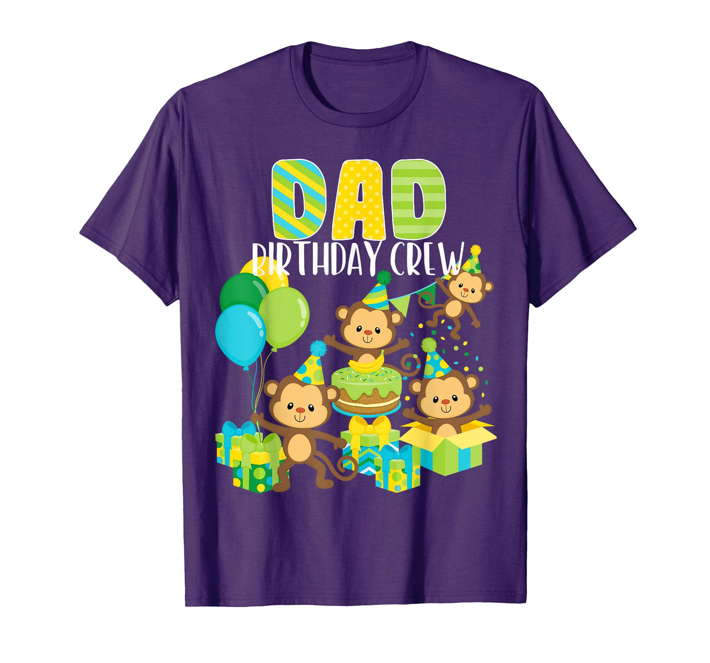 Birthday Monkey Dad Birthday Crew Bday Party Family Matching T-Shirt