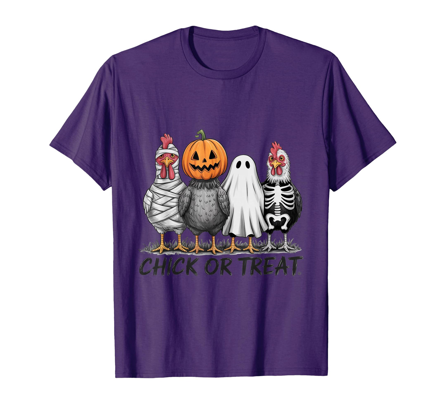 Chick Or Treat Halloween Witch Spooky Chicken Men Women Kid T-Shirt