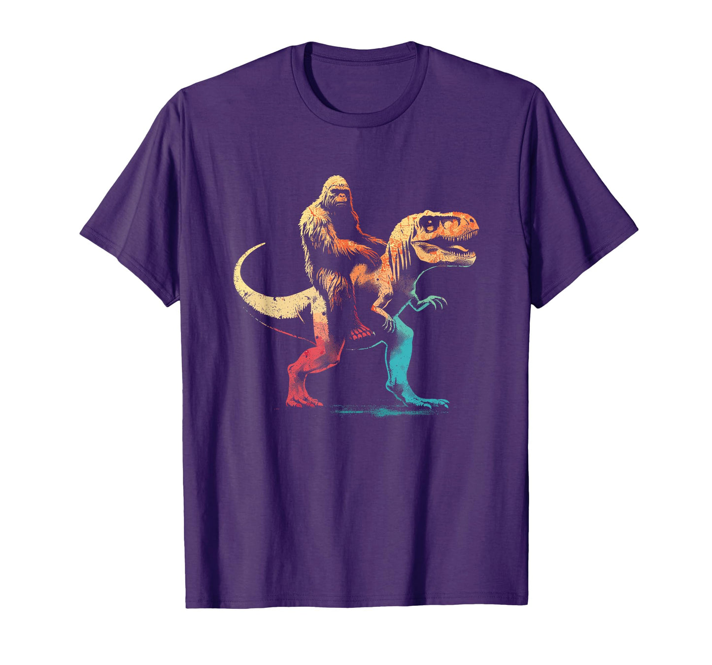 Bigfoot Riding A T-Rex - Funny Graphic Dino Sasquatch Lover T-Shirt