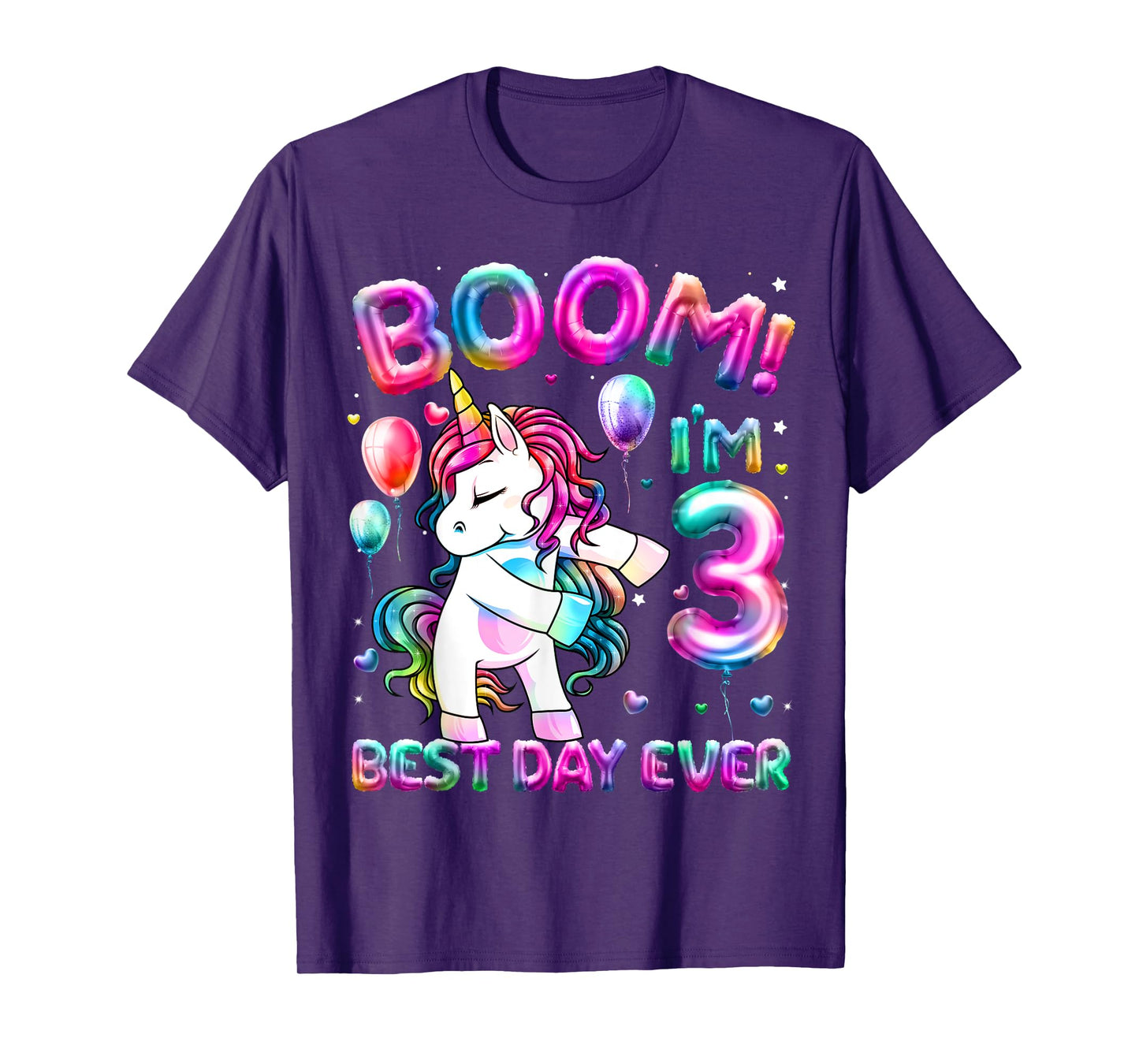 3 Years Old Flossing Unicorn Gifts 3rd Birthday Girl Party T-Shirt