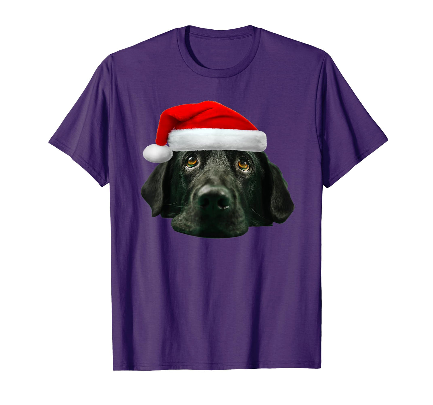 Black Lab Shirt Cute Santa Hat Image Funny Christmas Gift T-Shirt