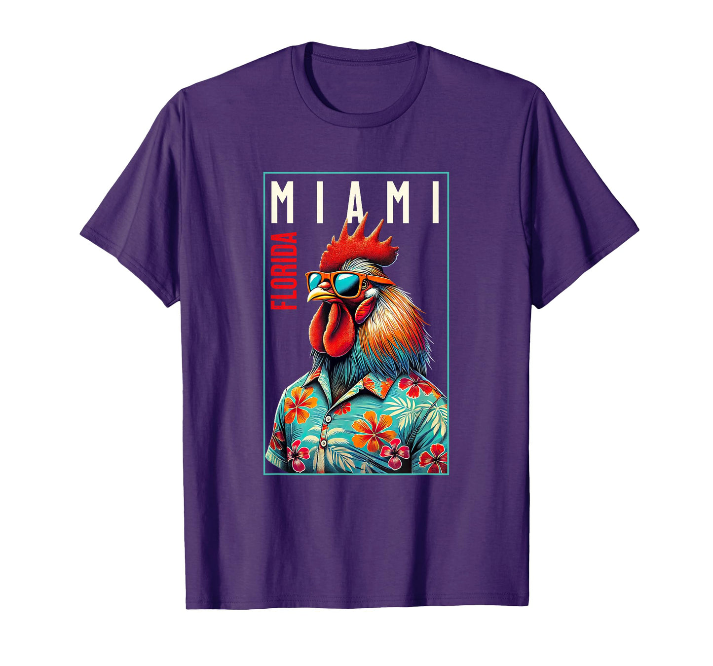 Miami Florida Beach Chicken Rooster Lover T-Shirt