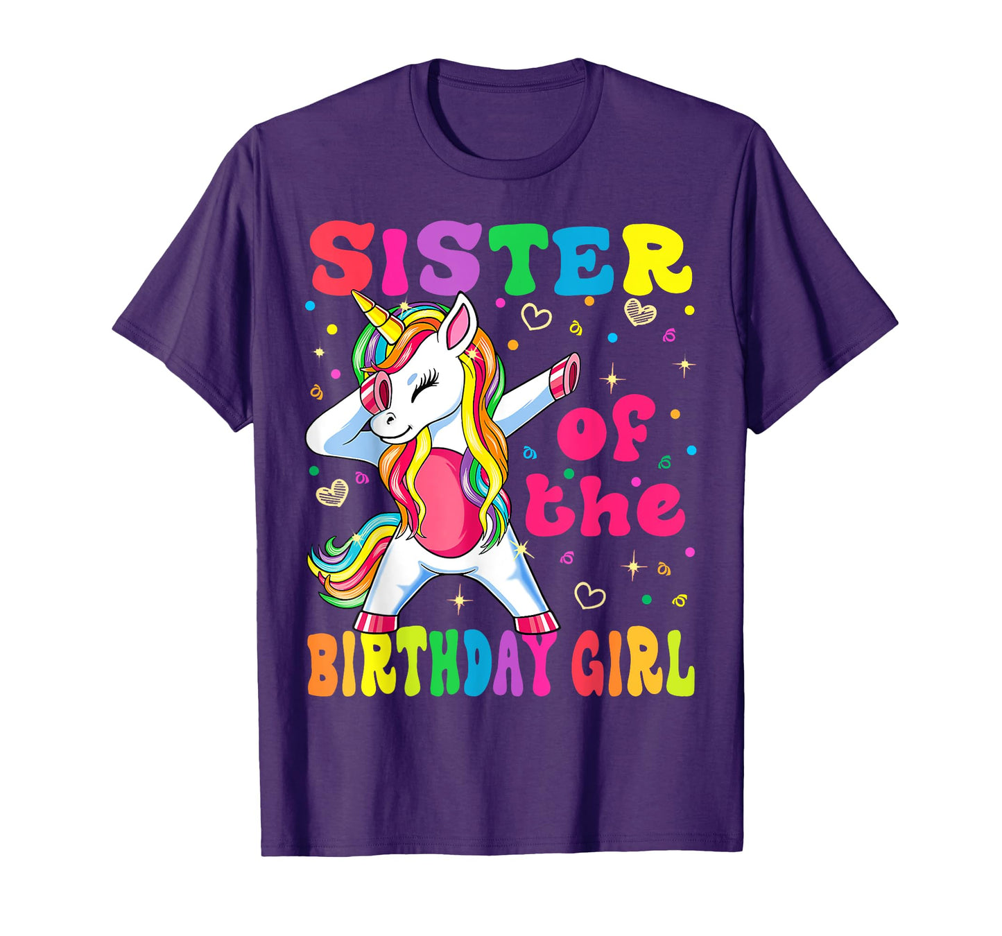 Sister of the Birthday Princess Girl Dabbing Unicorn T-Shirt