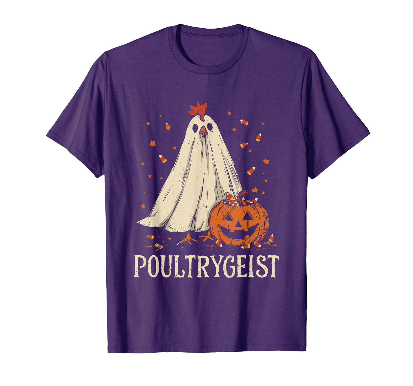 Poultrygeist Funny Chicken Ghost Pumpkin Halloween Costume T-Shirt