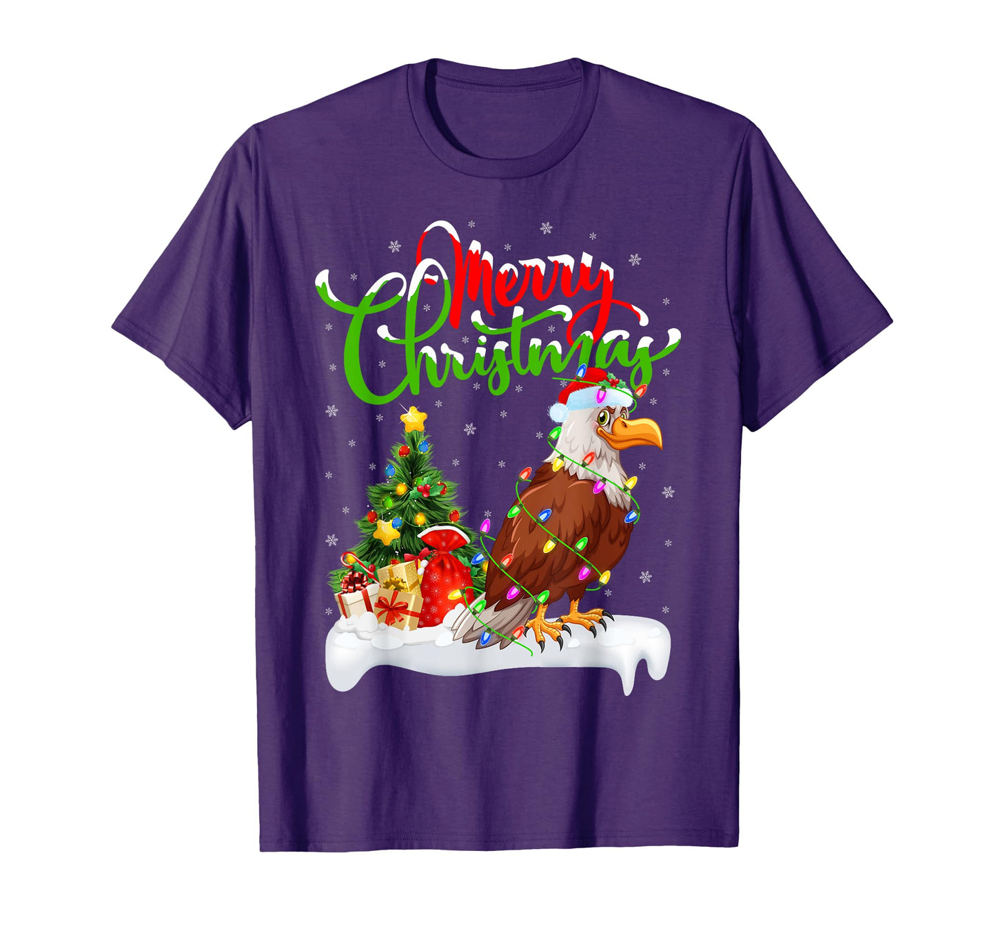 Bald Eagle Bird Lover Xmas Lighting Bald Eagle Christmas T-Shirt