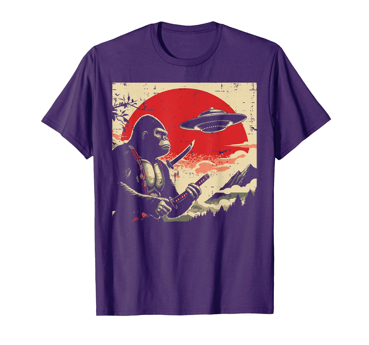 Japanese Bigfoot Samurai Ufo Vintage Sasquatch Men Women Kid T-Shirt