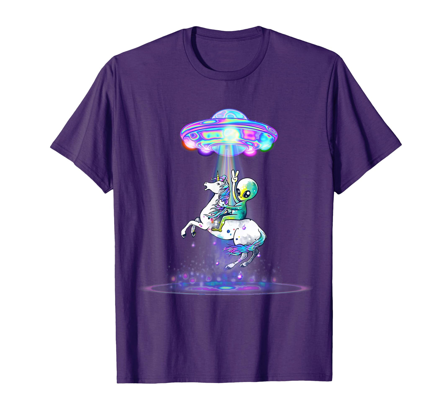 Funny UFO Alien Unicorn Galaxy T-Shirt