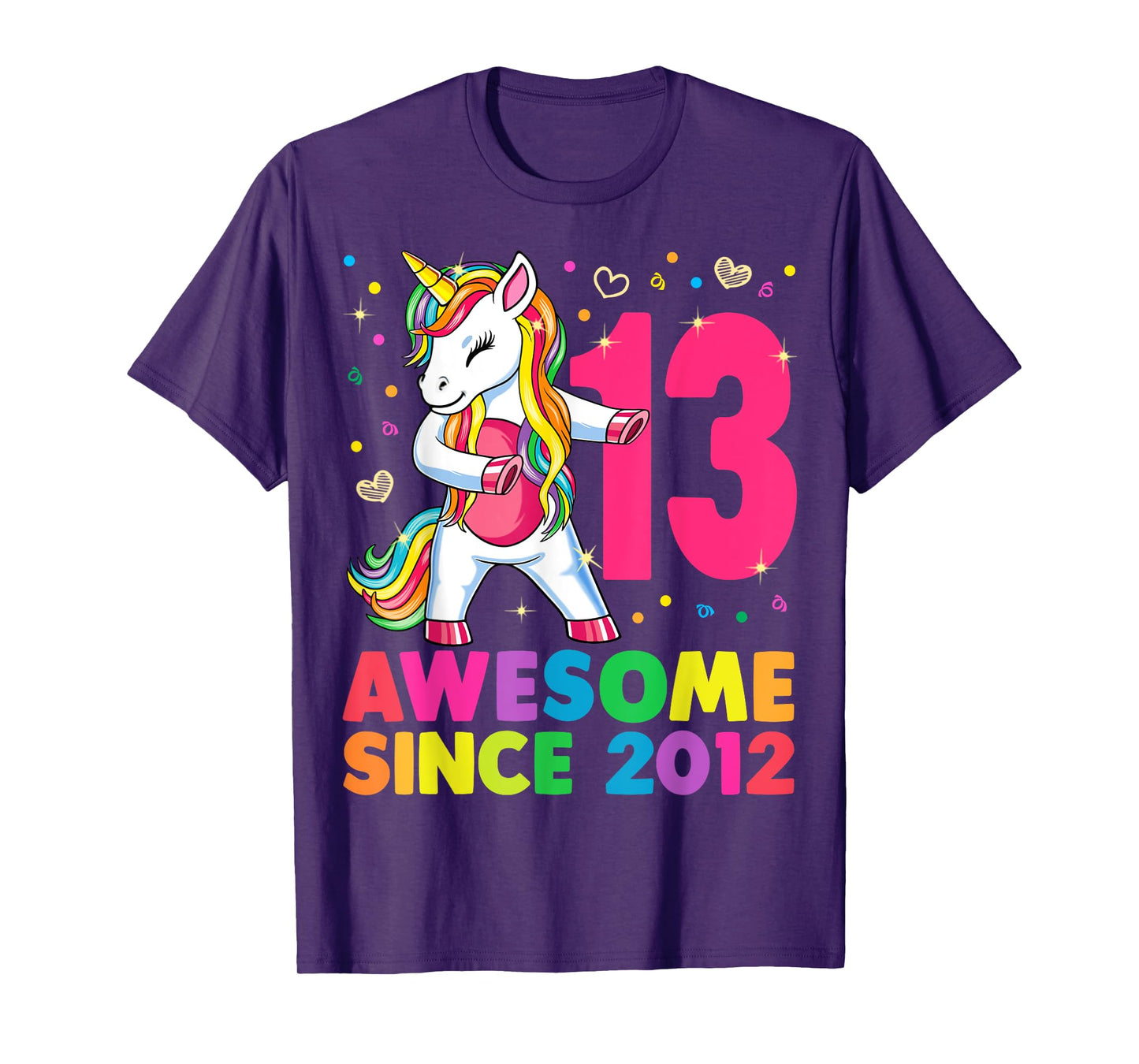 13 Years Old Unicorn Flossing 13th Birthday Girl Gift Party T-Shirt