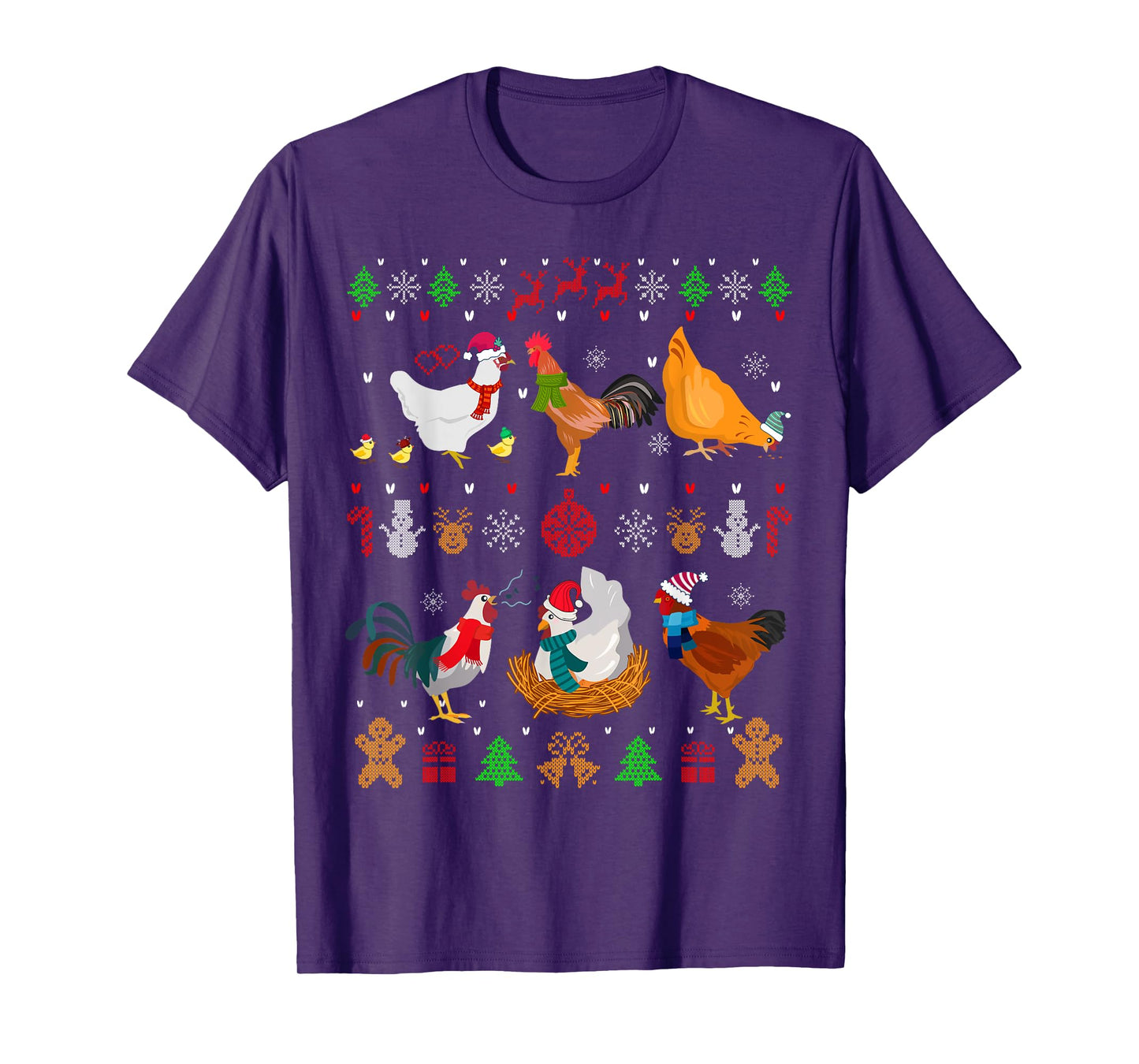 Chicken Collection Christmas Sweater Santa Chicken Farmer T-Shirt