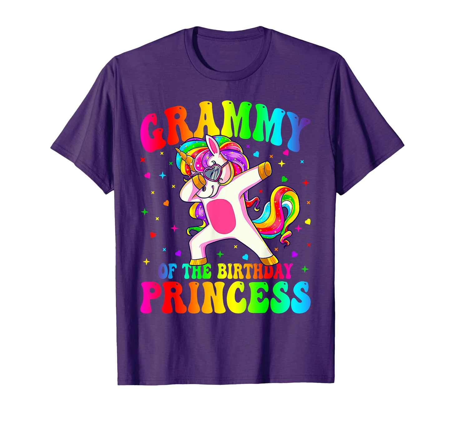 Grammy of the Birthday Princess Girl Dabbing Unicorn Mom T-Shirt