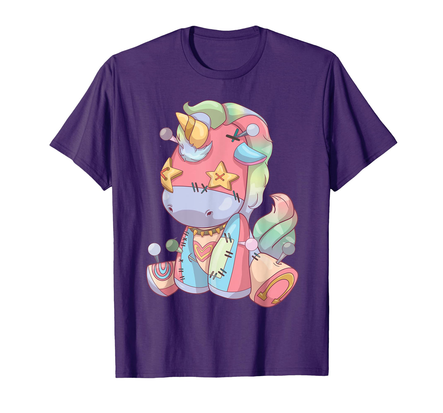 Pastel Goth Anime Kawaii Unicorn, Creepy Cute Voodoo Doll T-Shirt