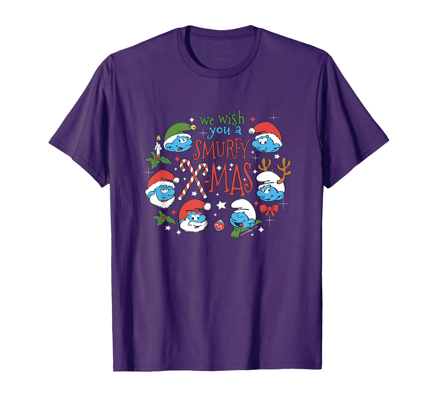The Smurfs Christmas We Wish You A Smurfy X-Mas T-Shirt