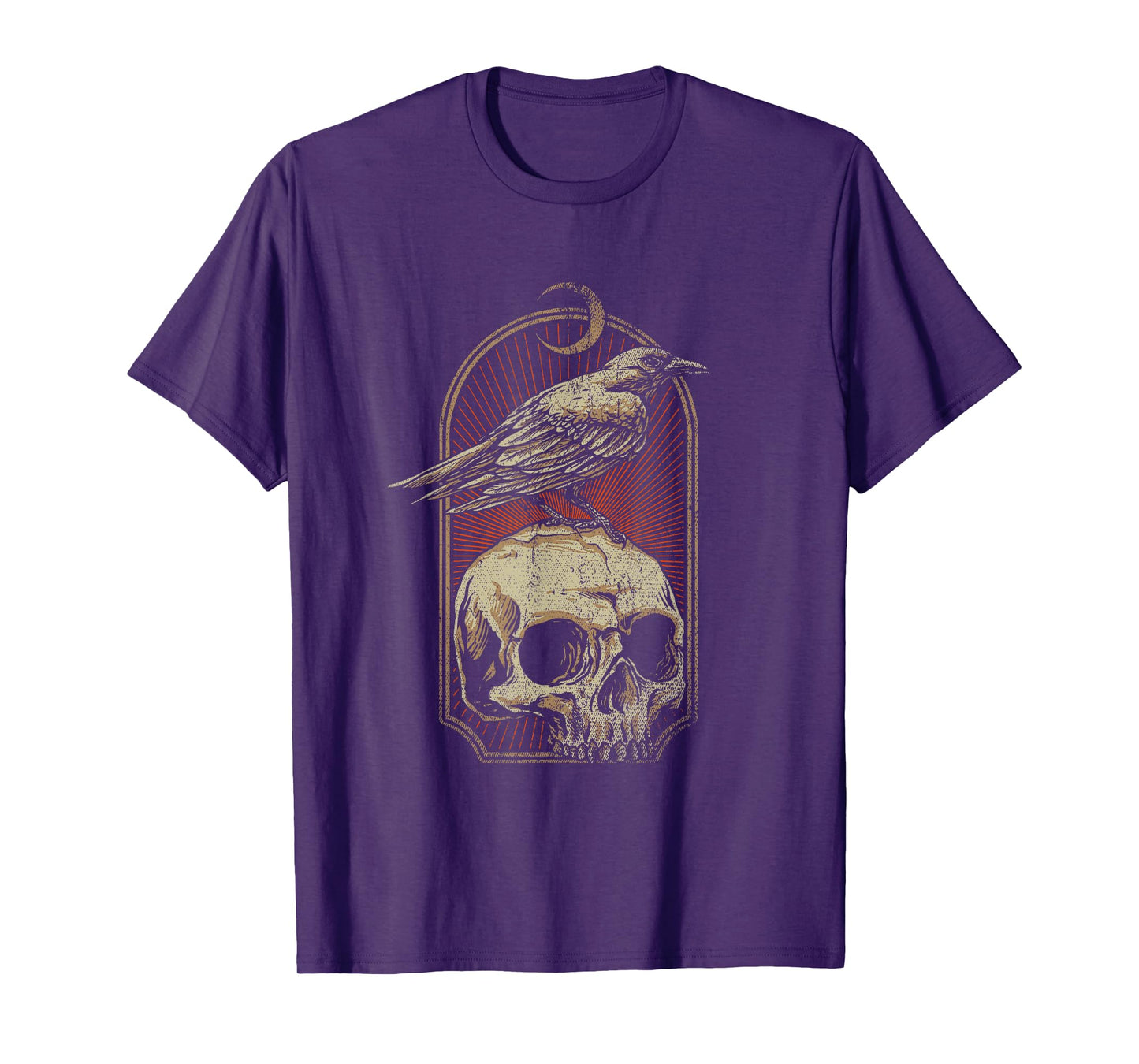 Witch Scary Crow Ghoulish Skull Moon Raven T-Shirt