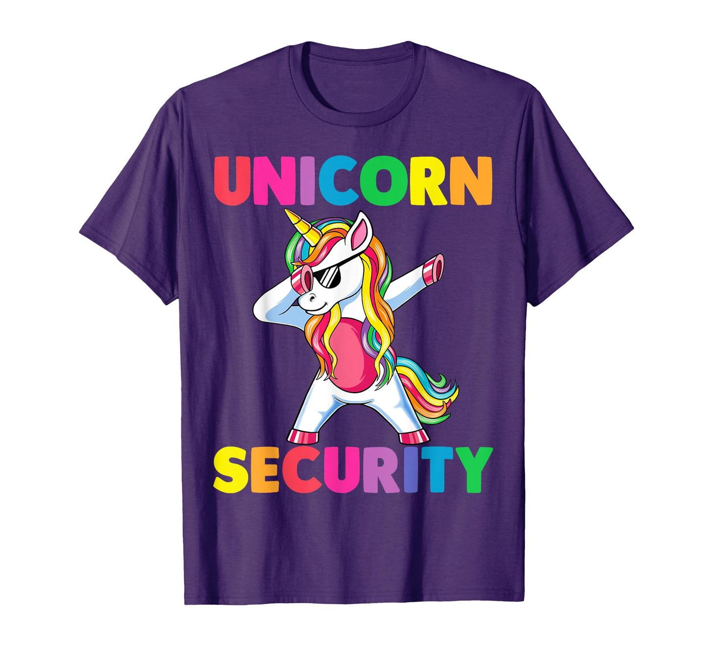 Halloween Dad Mom Daughter Adult Costume Unicorn Security T-Shirt