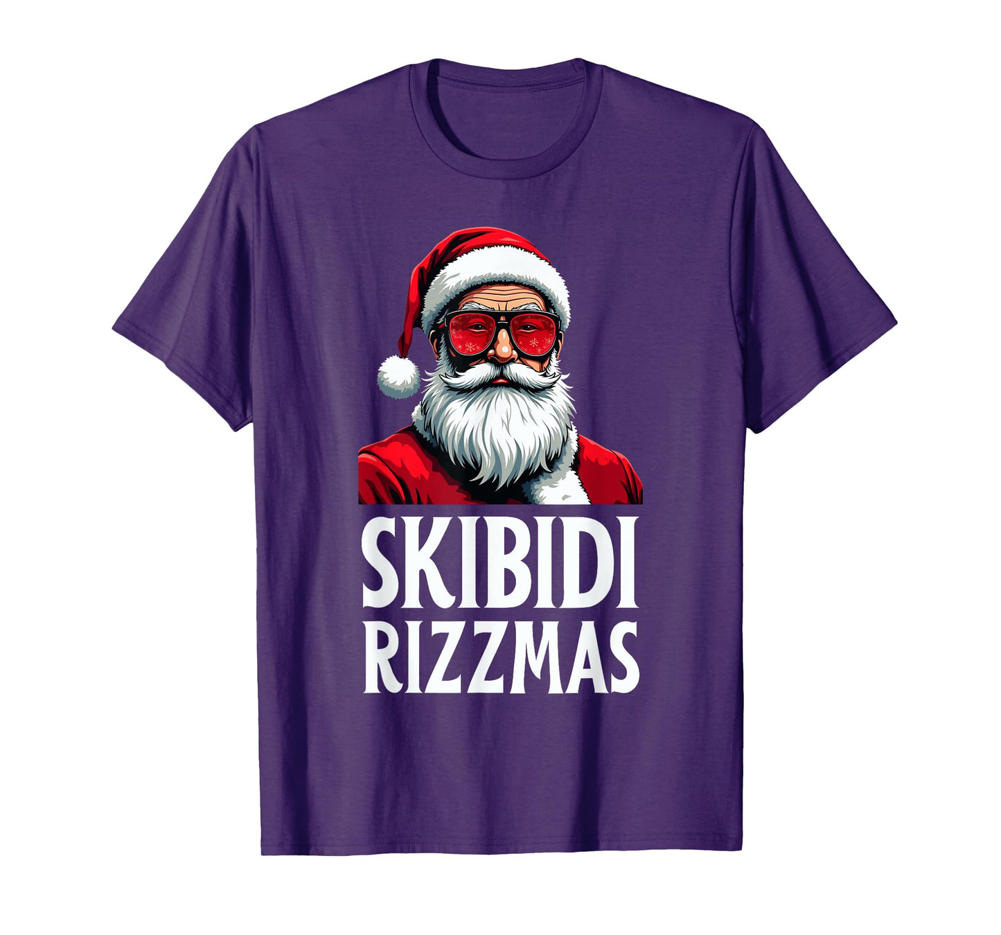 Skibidi Rizzmas Merry Christmas Santa Claus Funny Xmas Kids T-Shirt