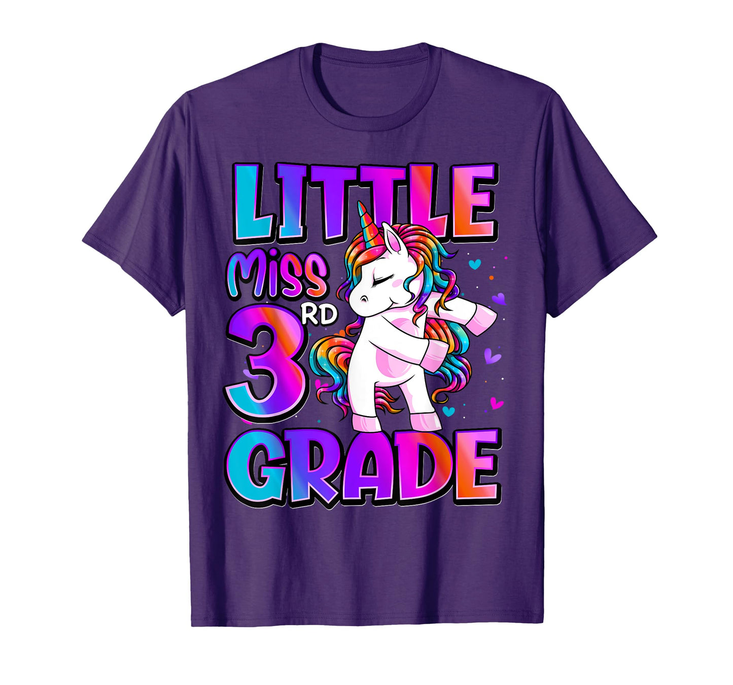 Little Miss 3rd Grade Unicorn Back To School 3rd Grade Girls T-Shirt