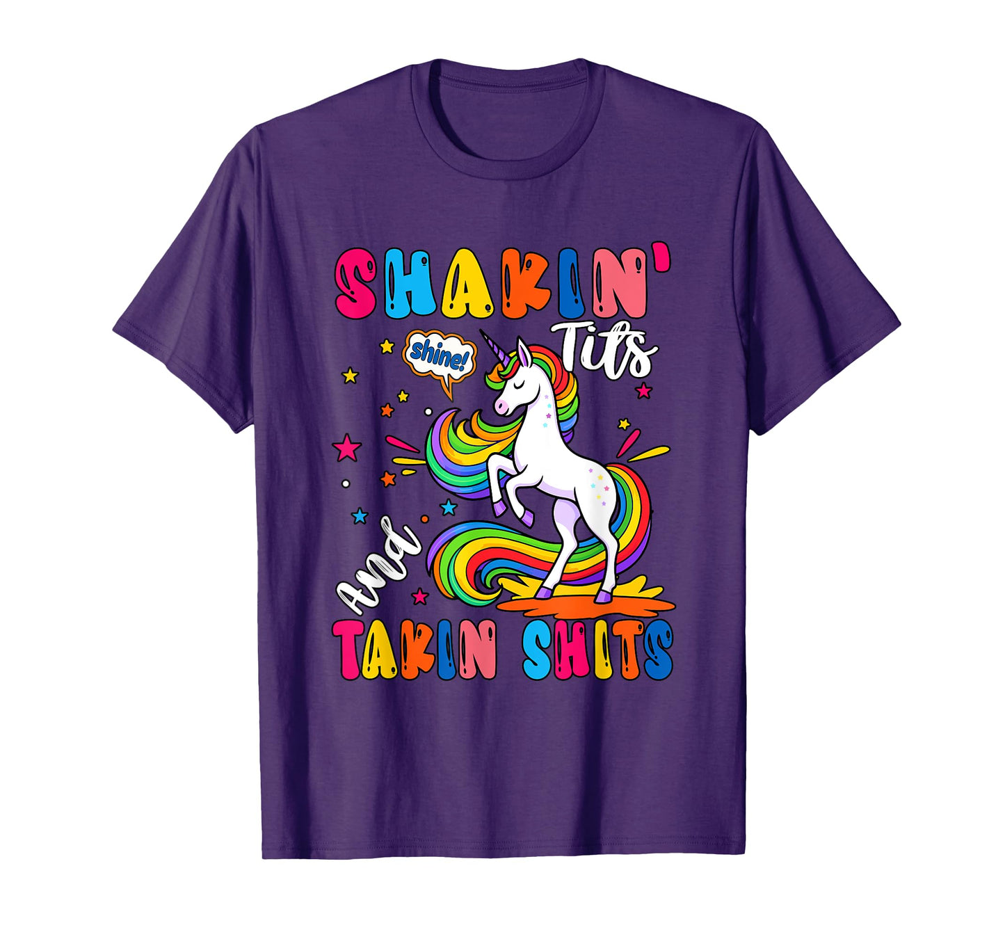 Shakin' Tits and Takin Sarcastic Unicorn Lover Costume Adult T-Shirt