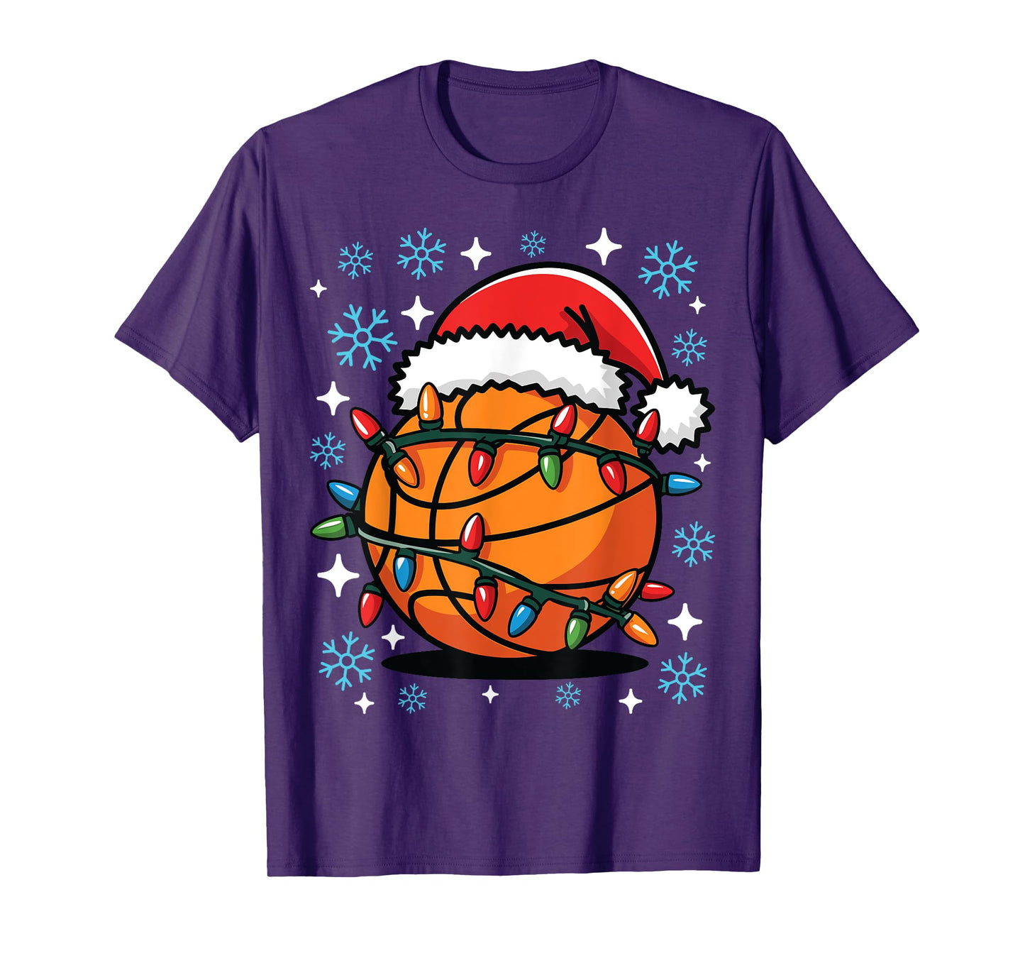 Basketball Player Xmas Santa Hat Basketball Christmas Funny T-Shirt
