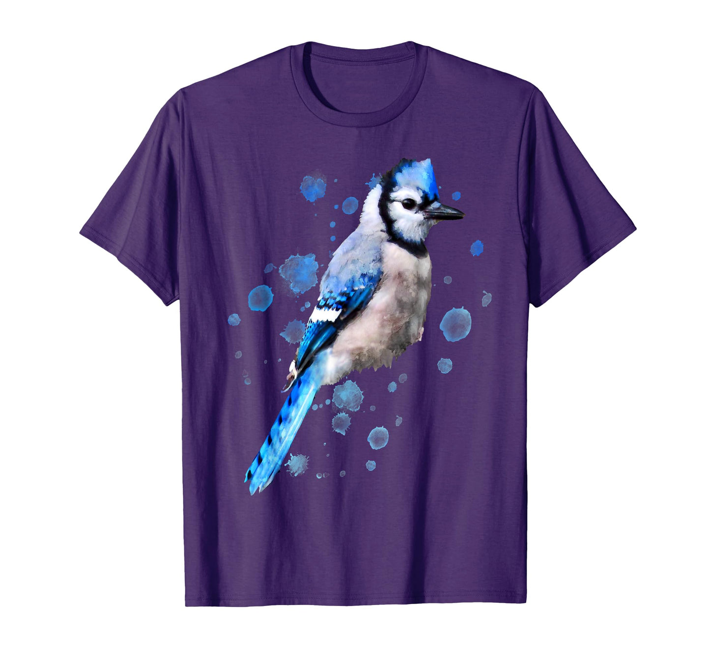Watercolor blue jay bird artistic animal artsy painting T-Shirt