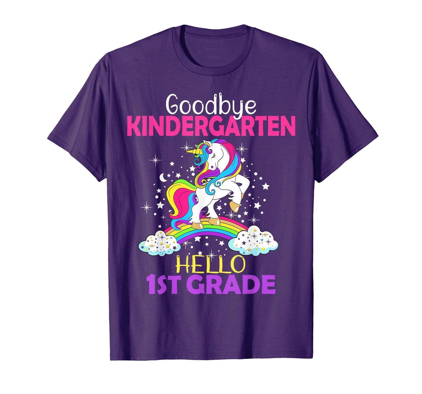 Goodbye Kindergarten Hello 1st grade Unicorn Girls 2023 Grad T-Shirt