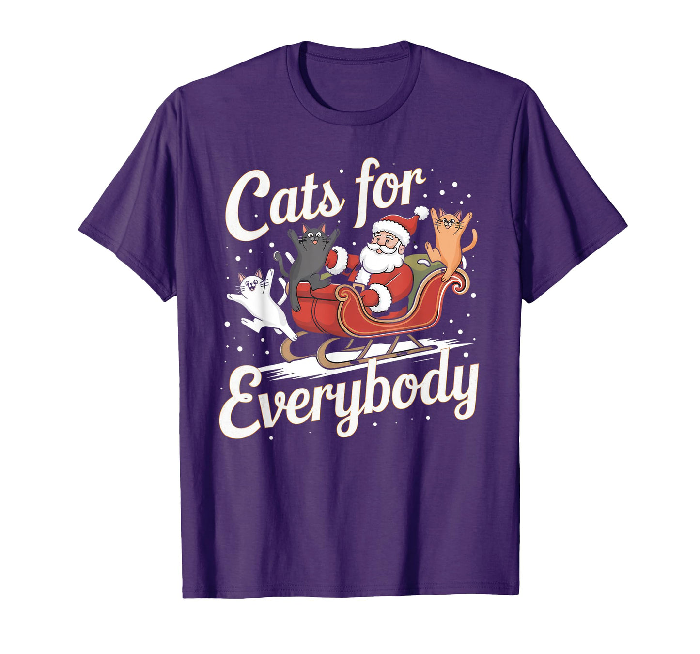 Cats for Everybody Christmas Shirt Funny Xmas Women Santa T-Shirt