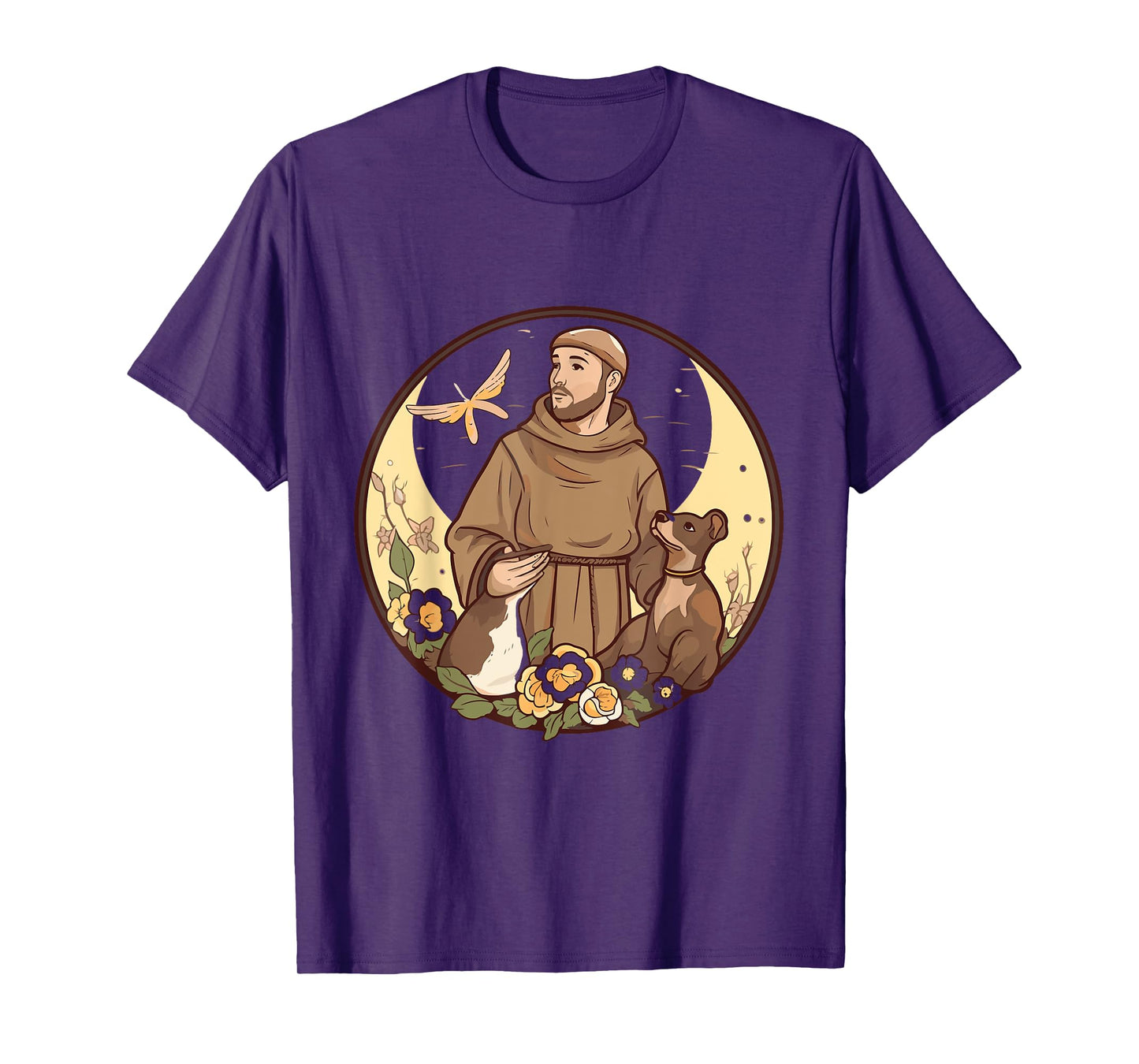 St Francis of Assisi Art Patron Saint of Animals Catholic T-Shirt