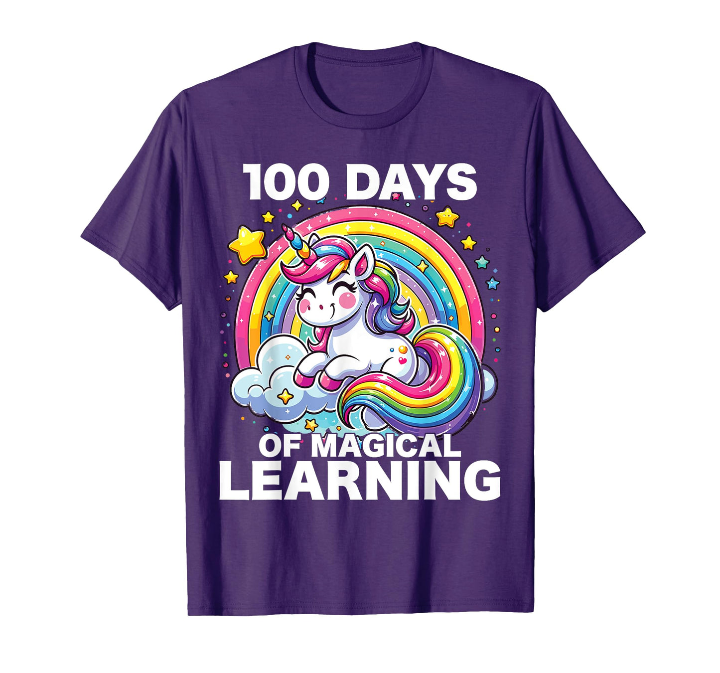 100 Days of School Unicorn Girls Teacher 100th Day of School T-Shirt