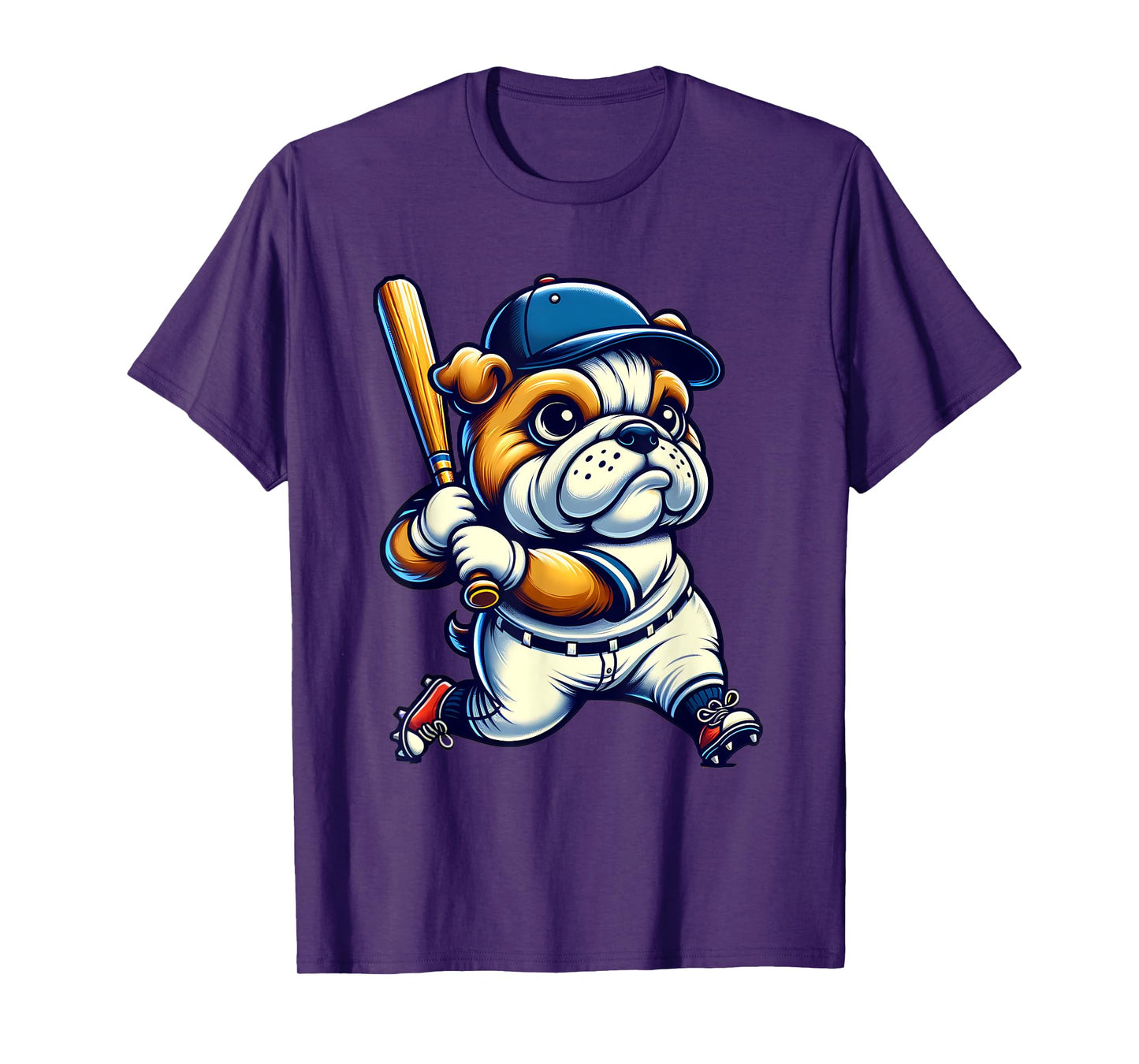 English Bulldog Baseball Player Dog Lover Men Women Kids T-Shirt