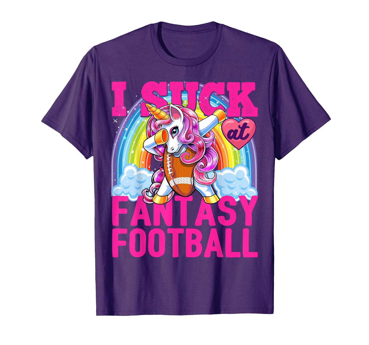 I Suck at Fantasy Football Dabbing Unicorn Loser Men Gift T-Shirt