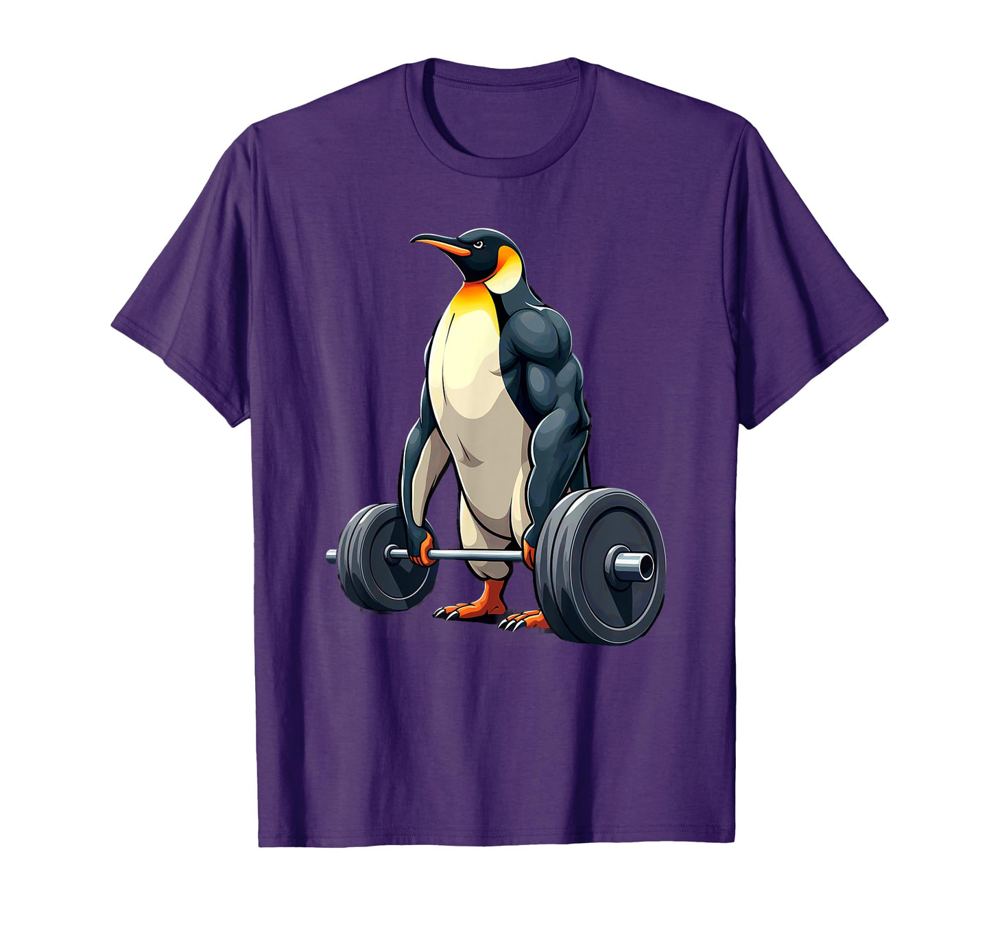 Fitness Penguin Gymer Bodybuilder Workout Gym T-Shirt, Adults, Unisex, Short Sleeve, T-Shirt, Black, Small