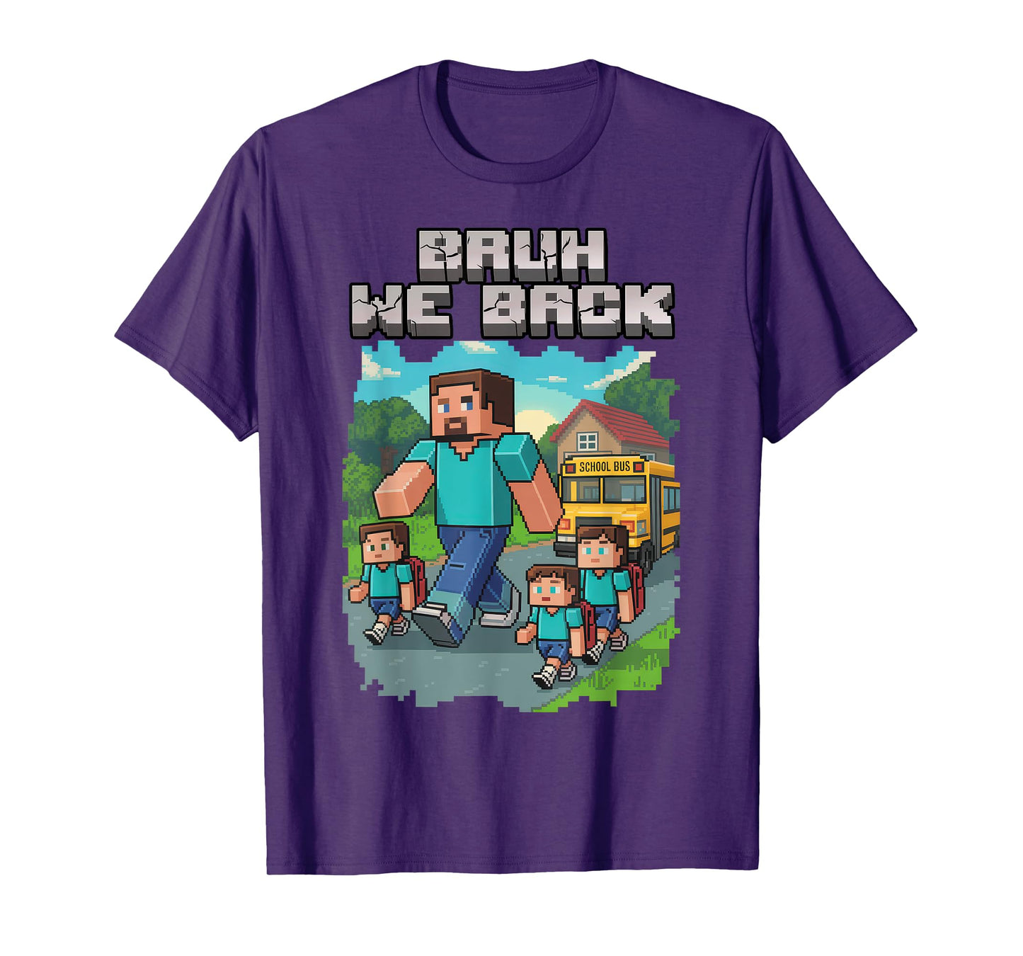 Bruh We Back to School Pixel Art Family Matching Shirt Kids T-Shirt