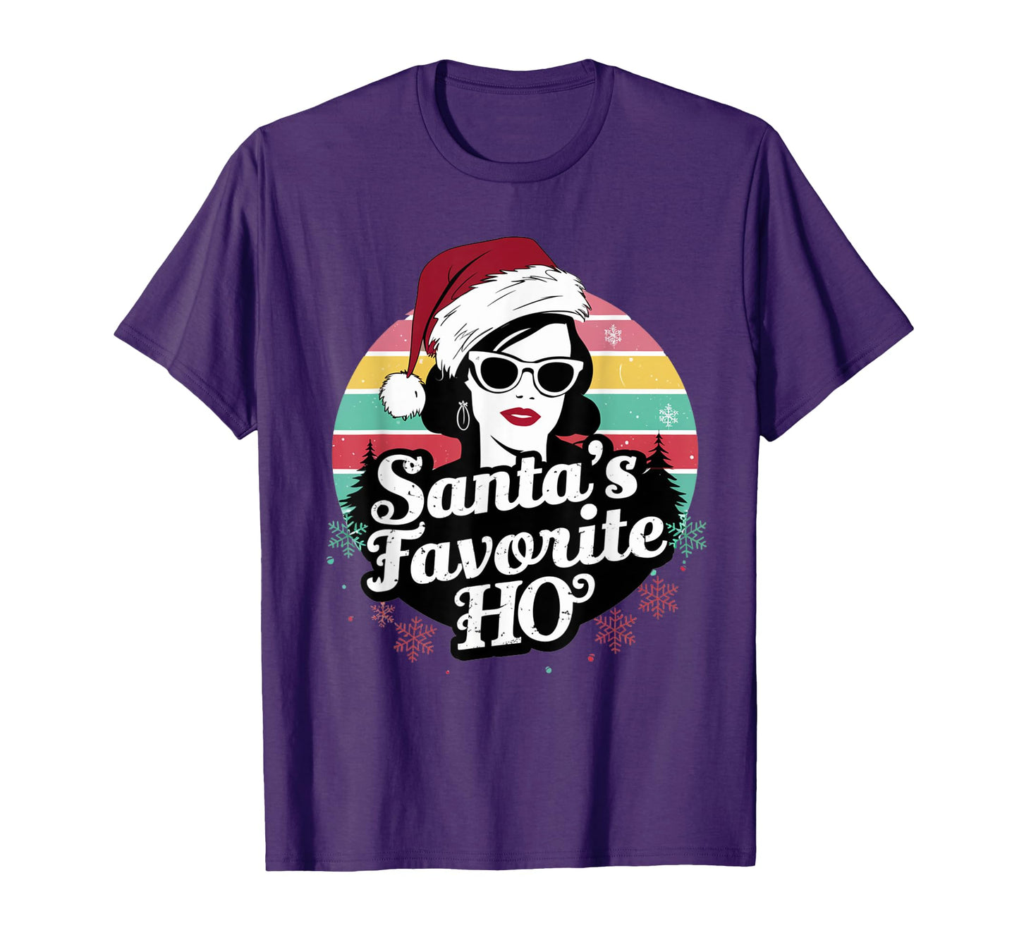 Retro Santas Favorite Ho Inappropriate Christmas for Women T-Shirt