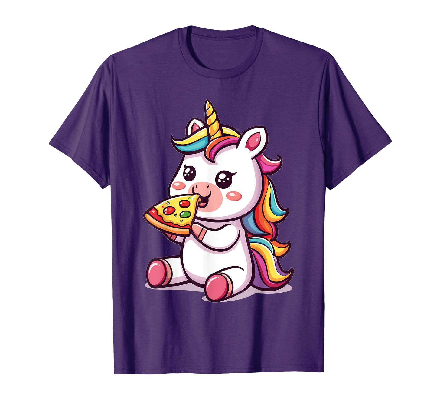 Funny Unicorn eating Pizza Graphic T-Shirt